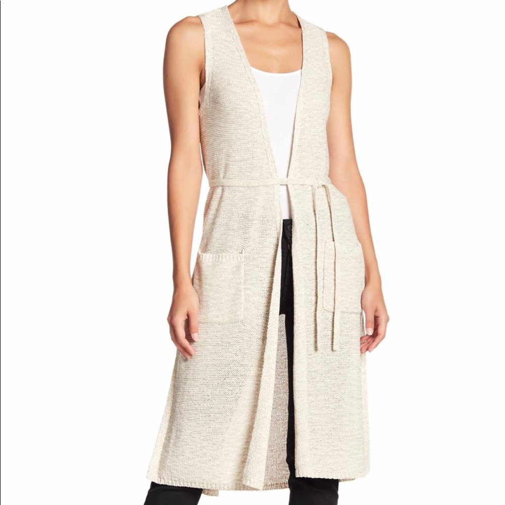 Sleeveless cardigan duster